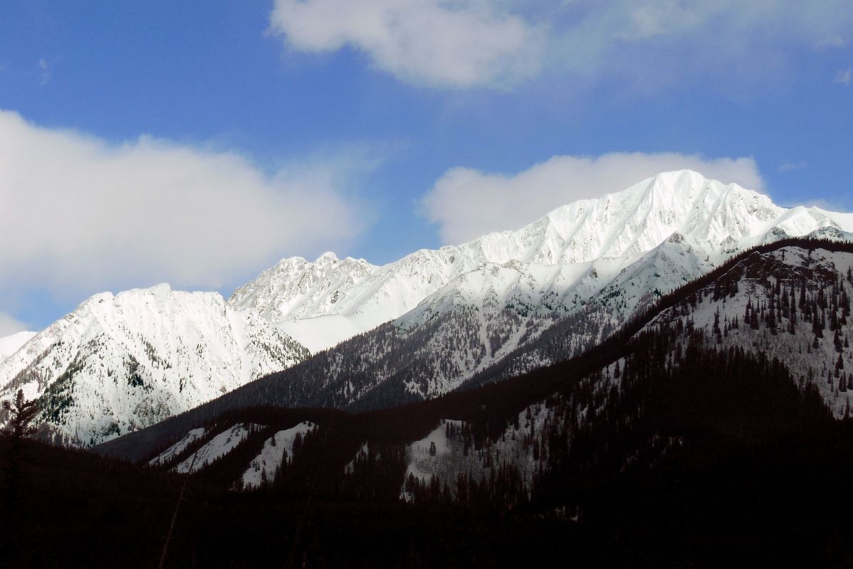 29B Mystic Peak Afternoon From Trans Canada Highway Driving Between Banff And Lake Louise in Winter